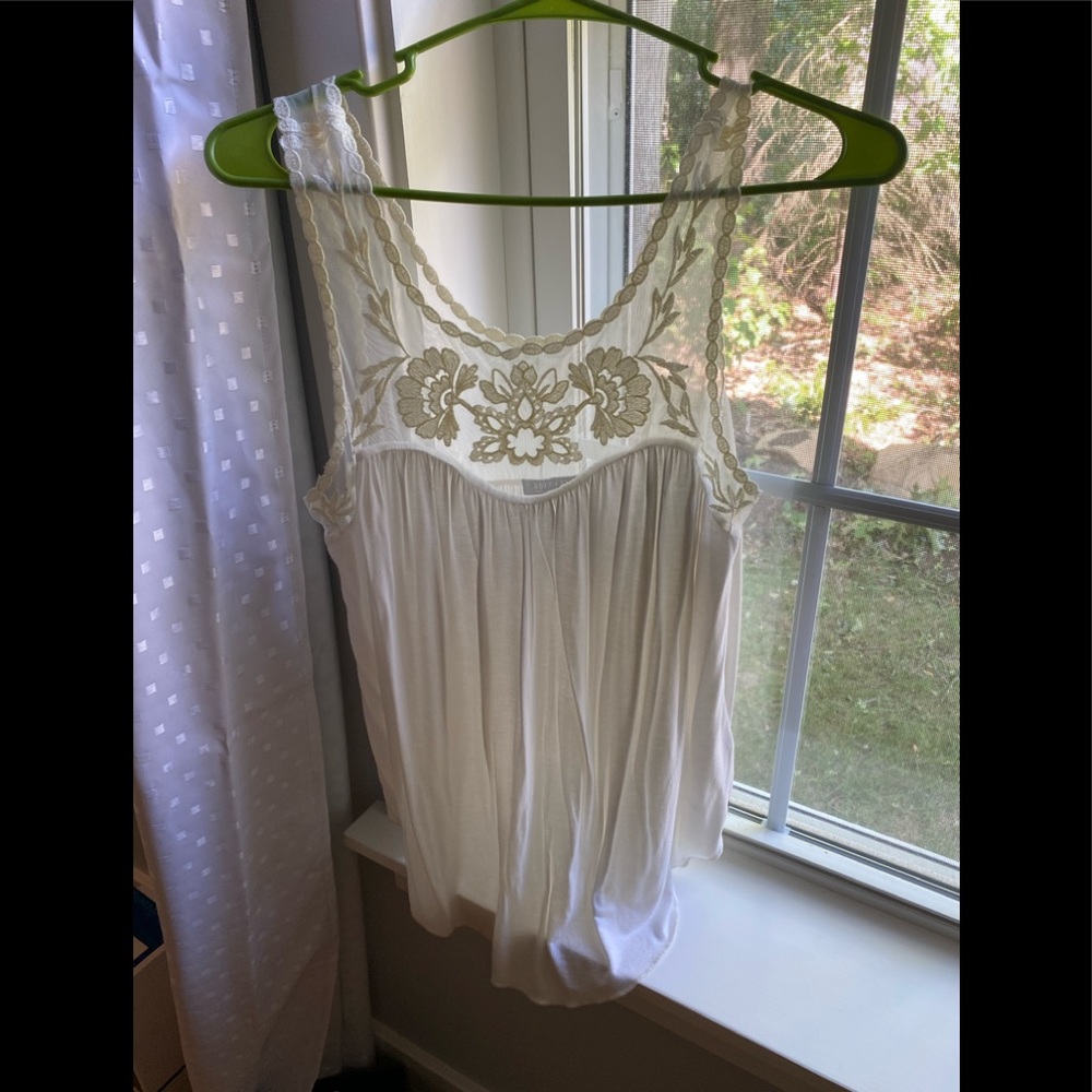 White, beautiful detailing up top tank top.